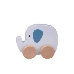 Barbo Toys Wooden Elephant on Wheel- Trækdyr