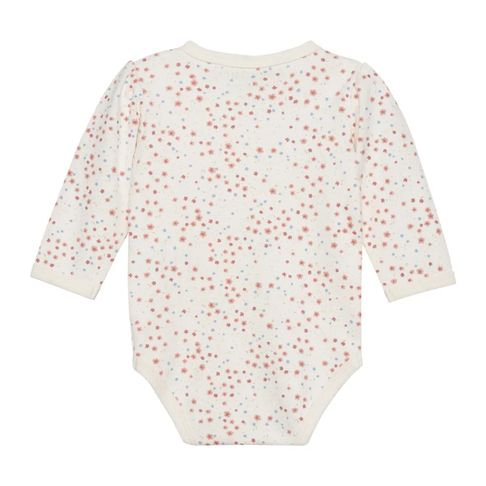 Fixoni Wrap body ls - Misty rose- Bodystocking M. Skrålukning|Præmatur Tøj